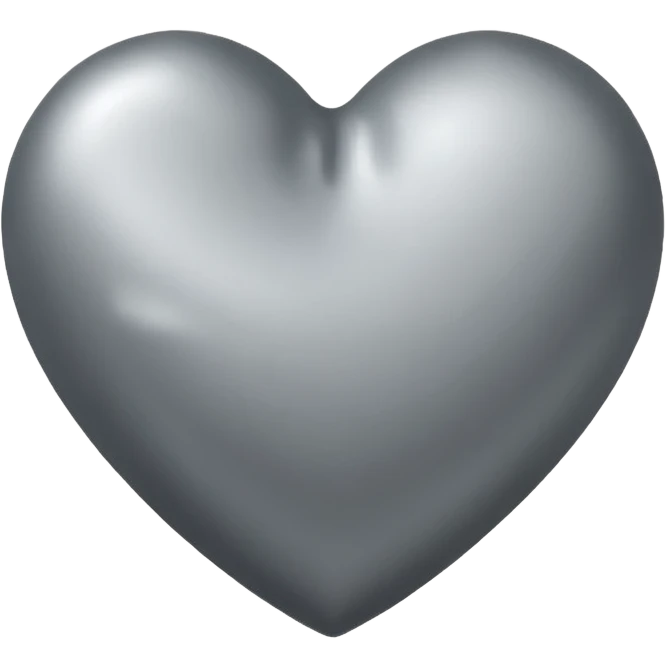Gray satin heart  emoji