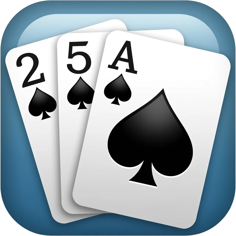 App logo for my game app that is about solitaire cards emoji