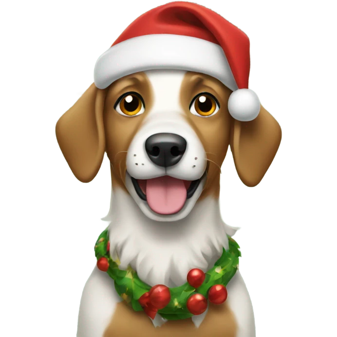 Christmas dog emoji