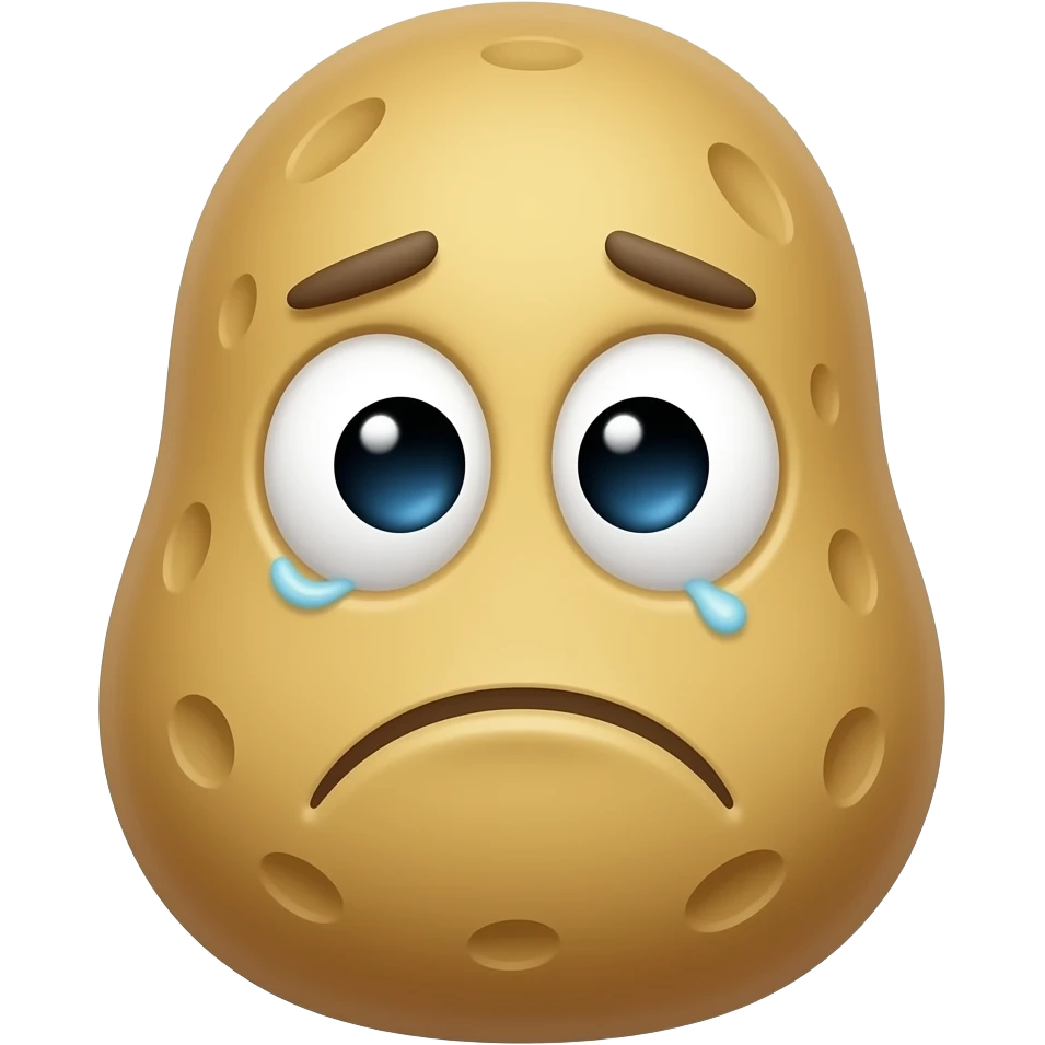 Sad potato emoji