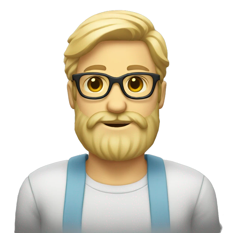 un homme blond avec lunettes et barbe emoji