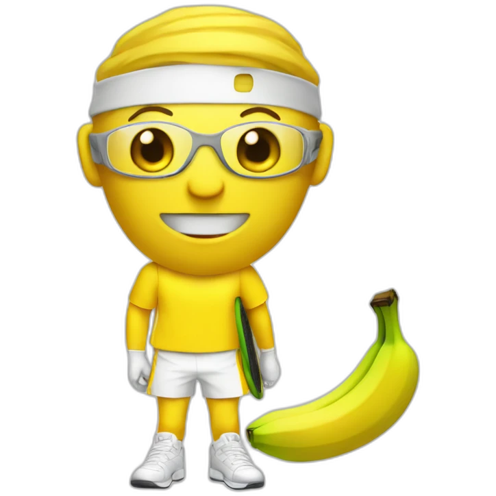 Humanlike Banana in a tennis uniform emoji