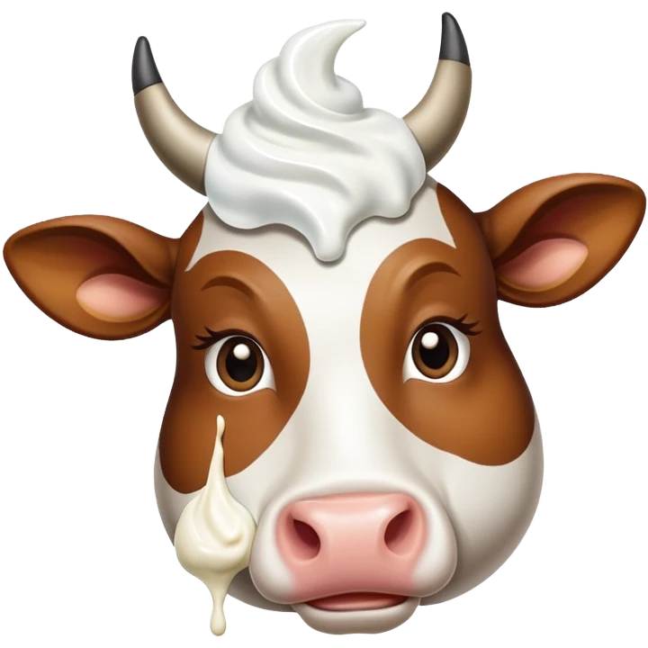 Cow with an earring and a yogurt emoji
