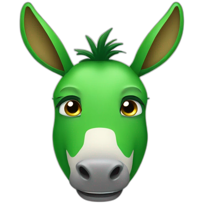 A green donkey face in green with tears. emoji