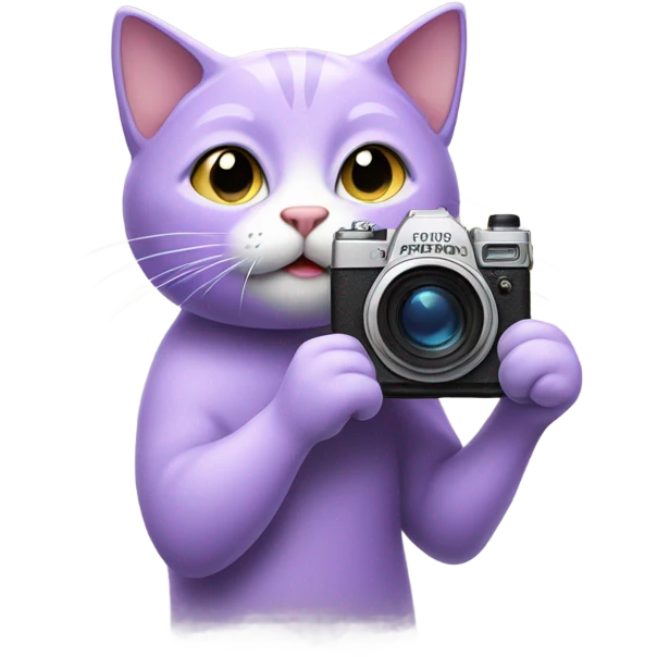 lavender cat emoji taking pictures emoji