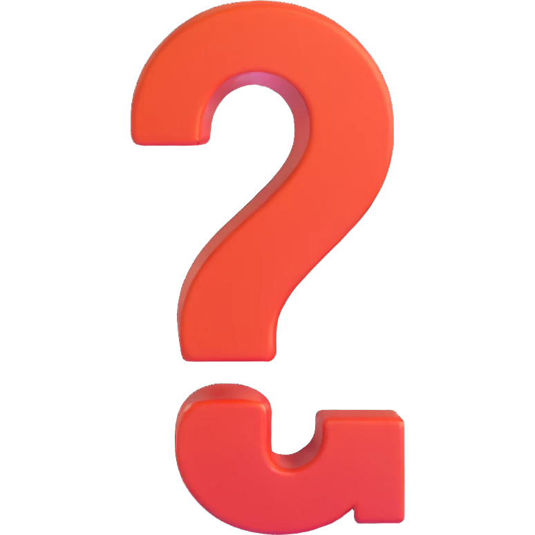 3D emoji style, general form question mark icon, three-dimensional and clean look emoji