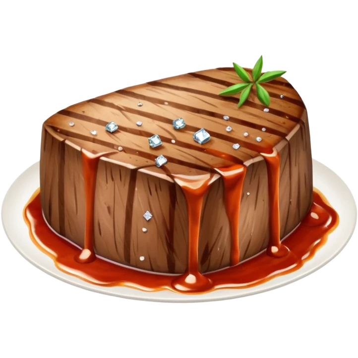 diamond steak with sauce emoji