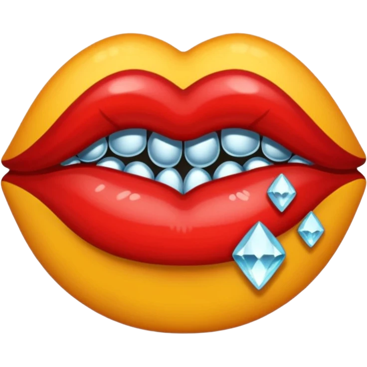 Rhinestone printed kiss mark emoji