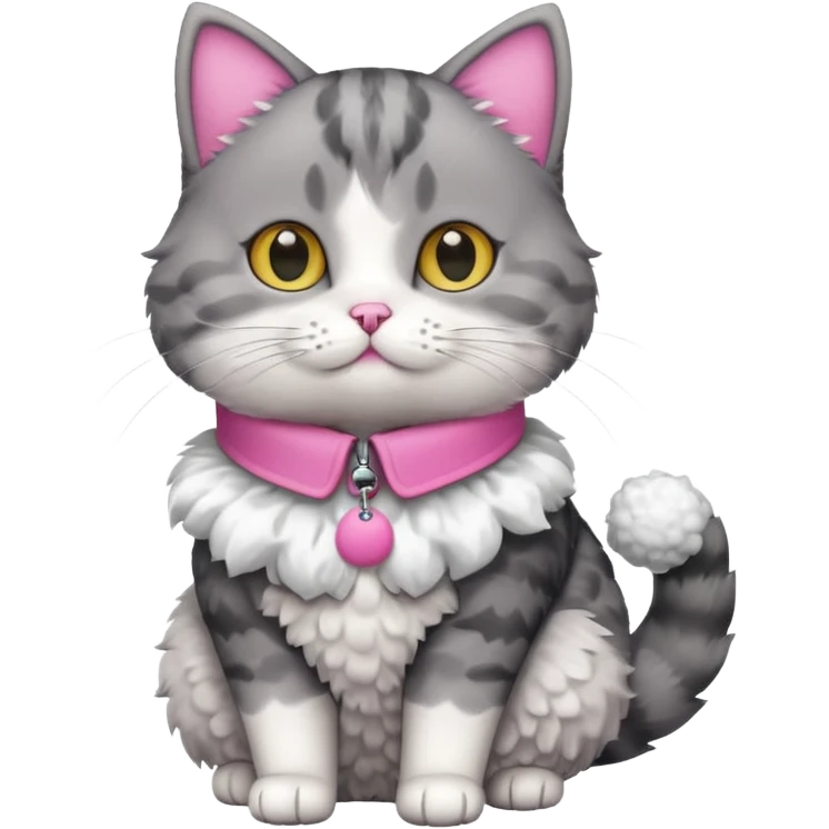 a full body of cute cat with puffer emoji