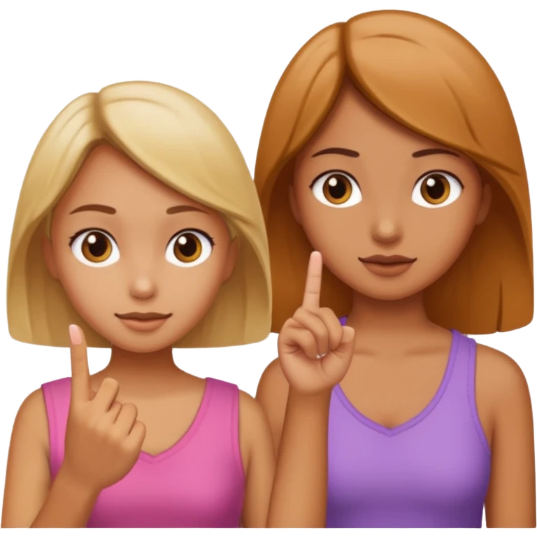 girl sticking finger at girl emoji