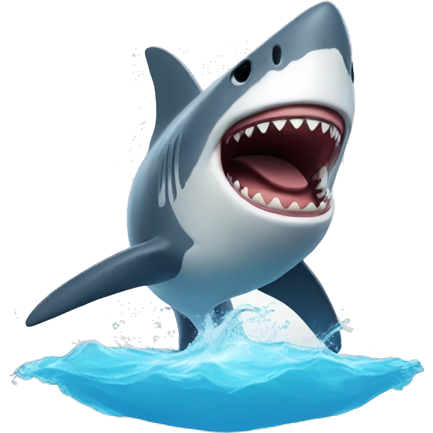 Jumping happy shark emoji