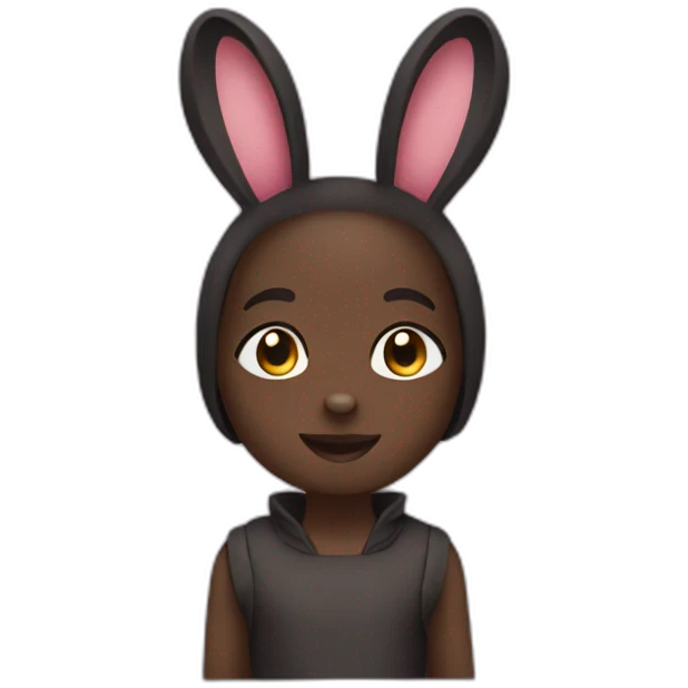 back facing POV, dark skinned, small bunny outfit emoji