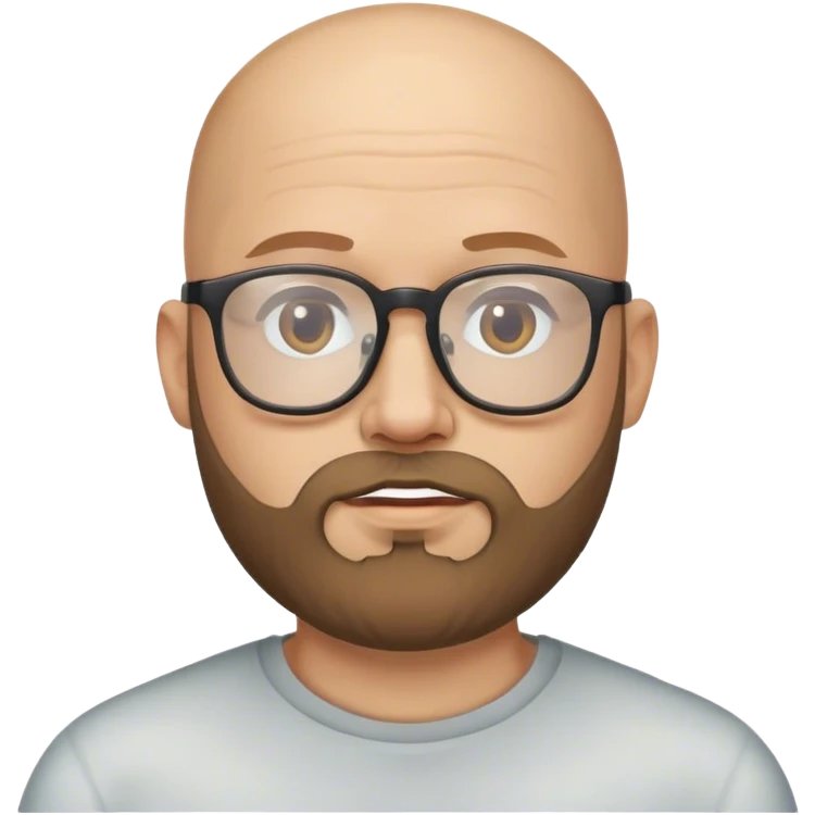 bald man with beard glasses emoji