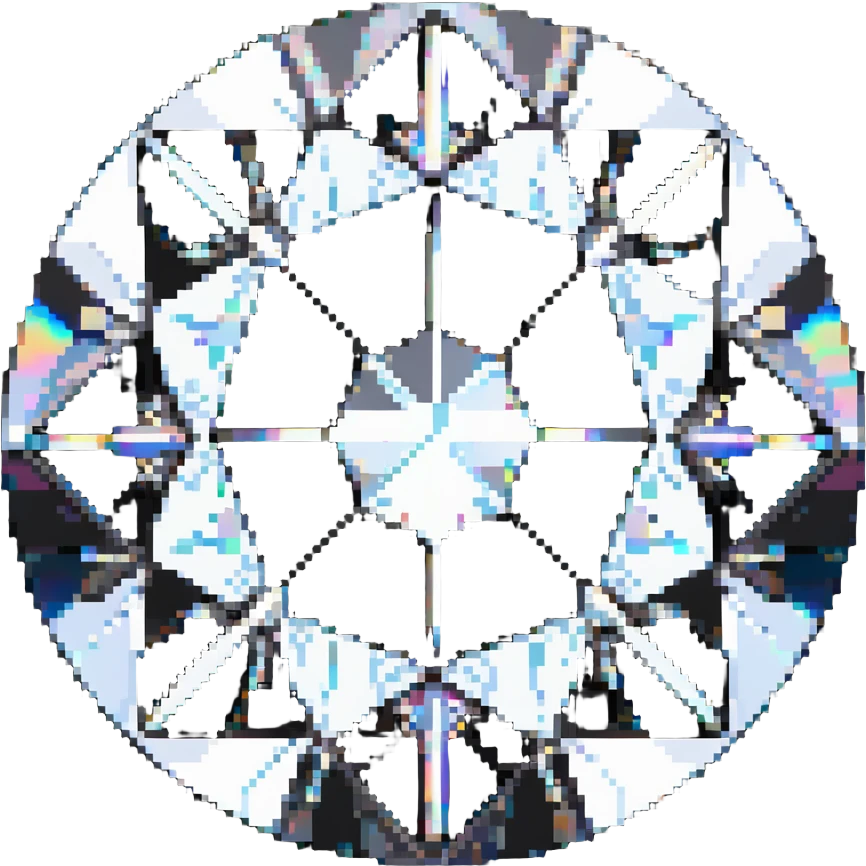 round cut white diamond with holographic shine emoji