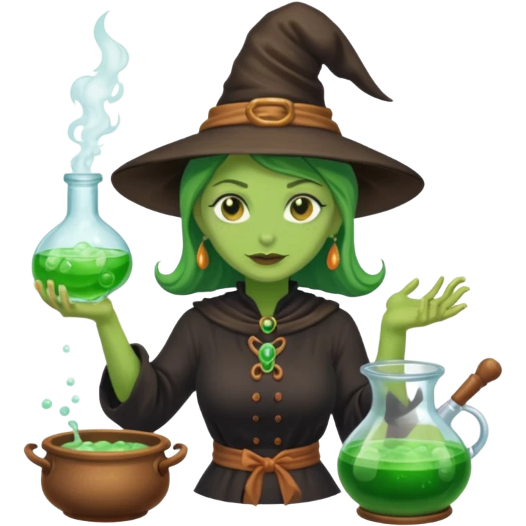 green witch cooking potion emoji