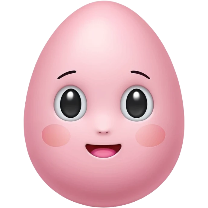 cute pastel pink egg emoji, kawaii style, soft glow, simple design, transparent background, twitch emote emoji