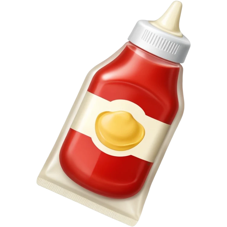 una bustina monoporzione di maionese e una ketchup da 10 ml emoji