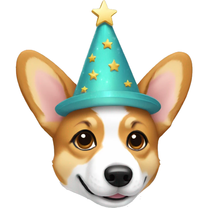 Corgi in a star hat emoji