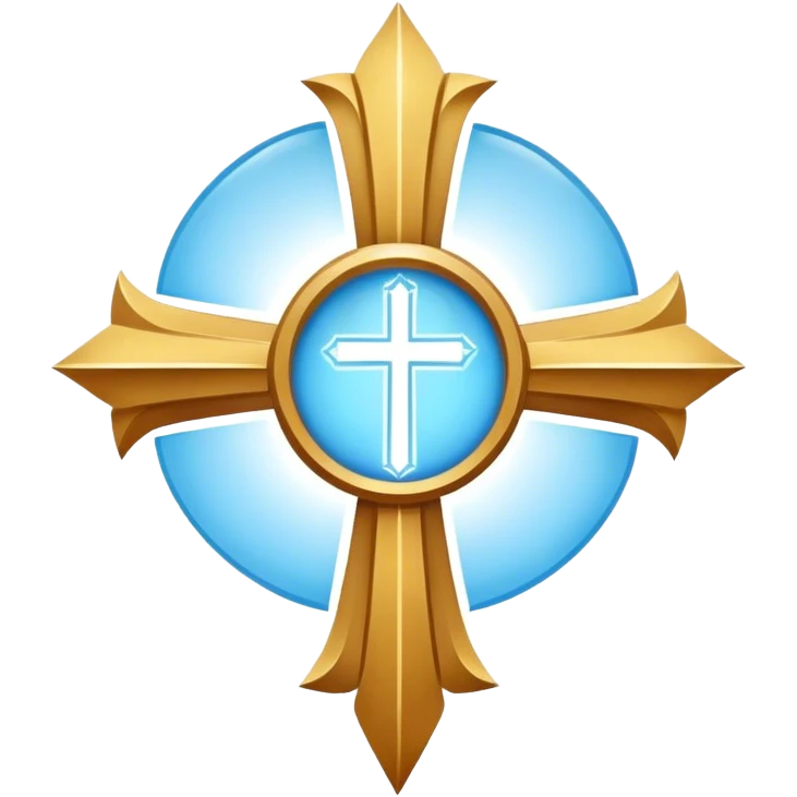Apostle's emblem with a touch of light blue holy emoji