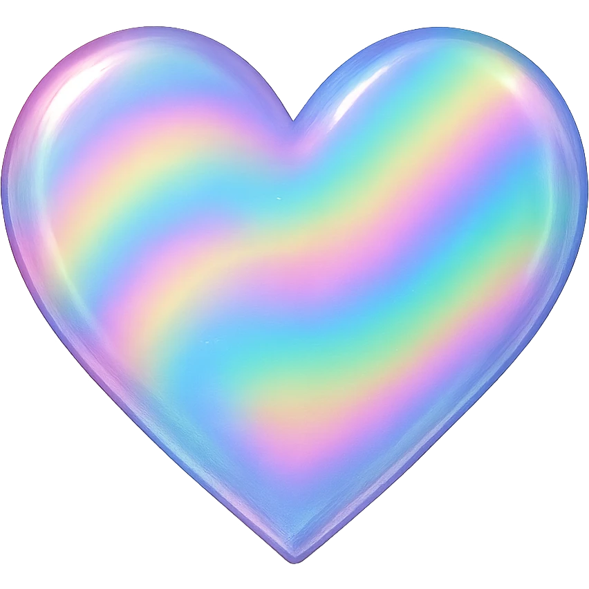 heart with a holographic rainbow texture, digital illustration, no background emoji