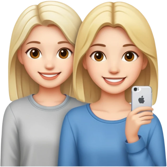 smiling girls in casual outfits emoji