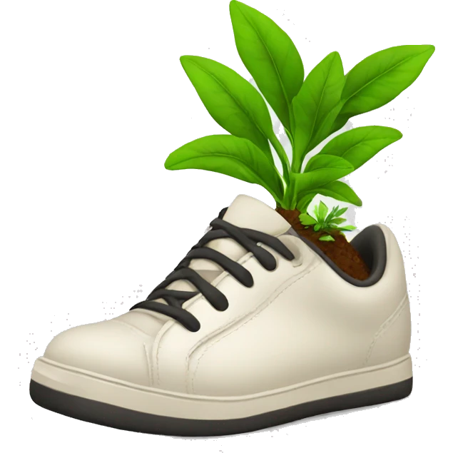 a shoe with a plant emoji