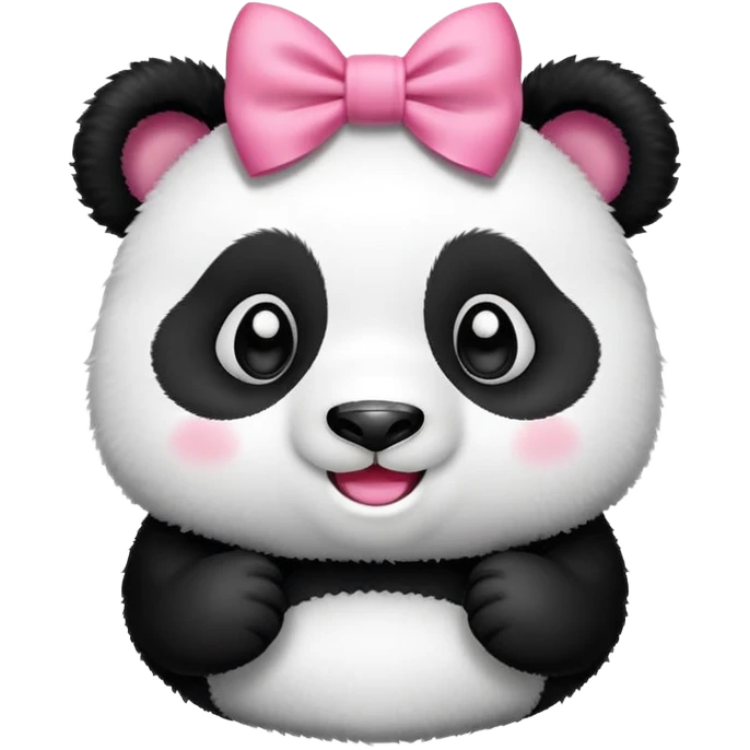 Panda with pink bow emoji