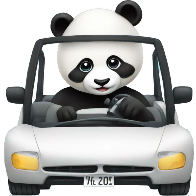 Panda driving car emoji
