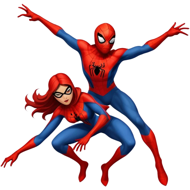 Spiderwoman and spiderman emoji