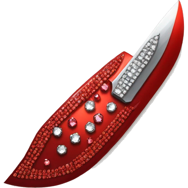 red knife with rhinestones and they are shiny emoji