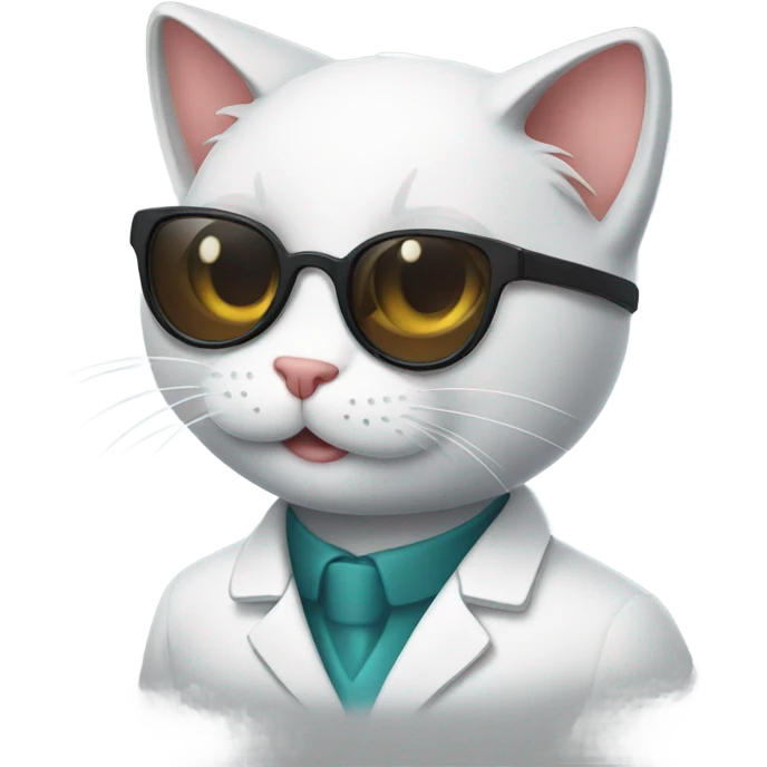happy doctor cat wearing black sunglasses emoji