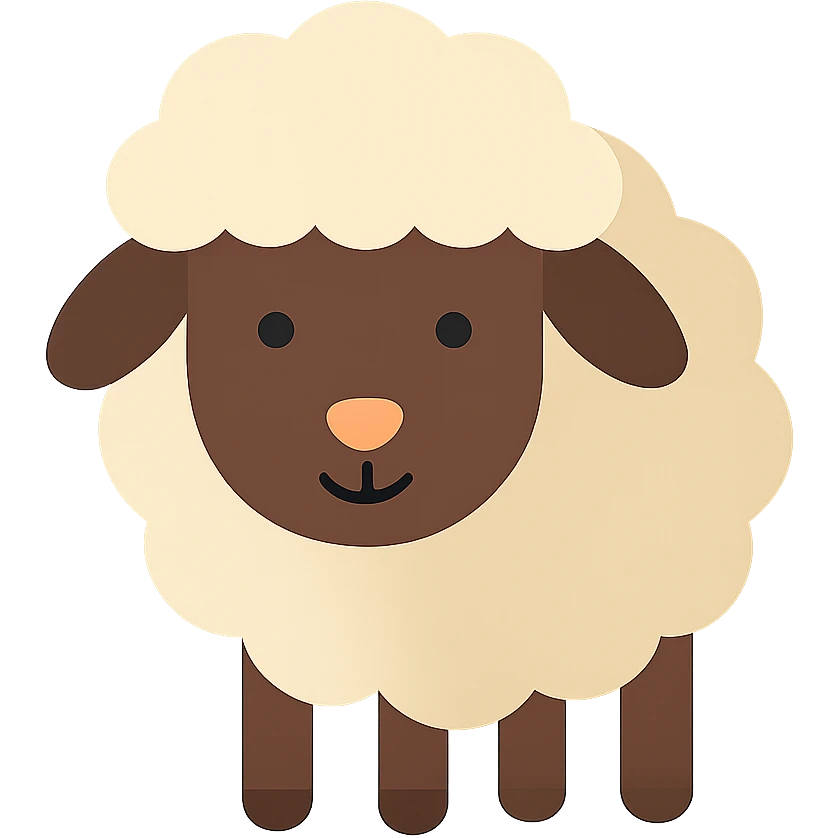Flat design style sheep emoji