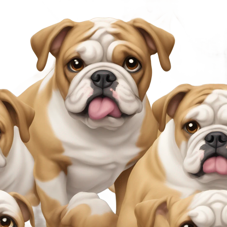 English bulldogs with lots of wrinkles emoji