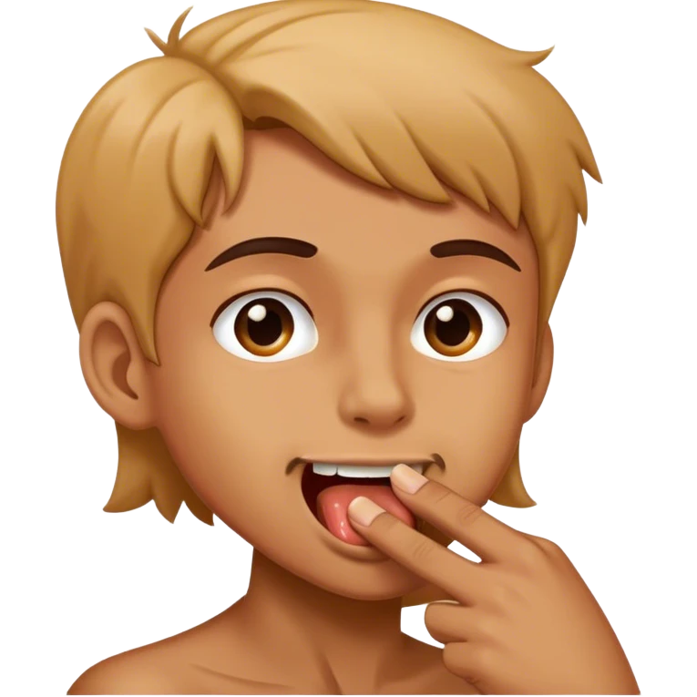 mouth bites his finger  emoji