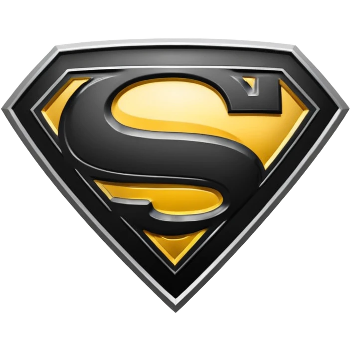Superman Symbol Man of Steel black emoji