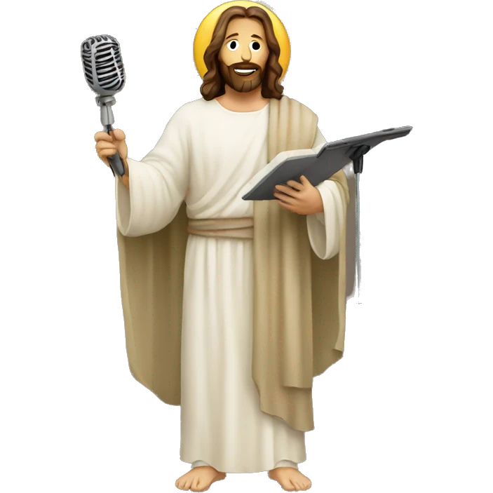 Jesus with a mic emoji