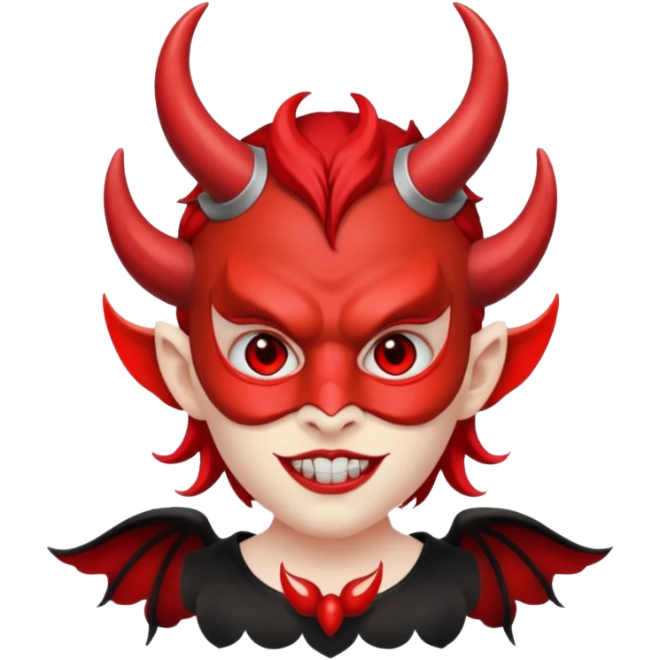 Devil wearing angel mask emoji