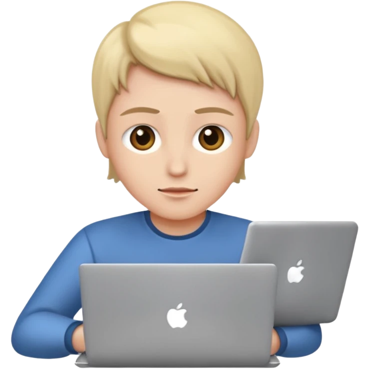 person working working on a laptop facing front emoji