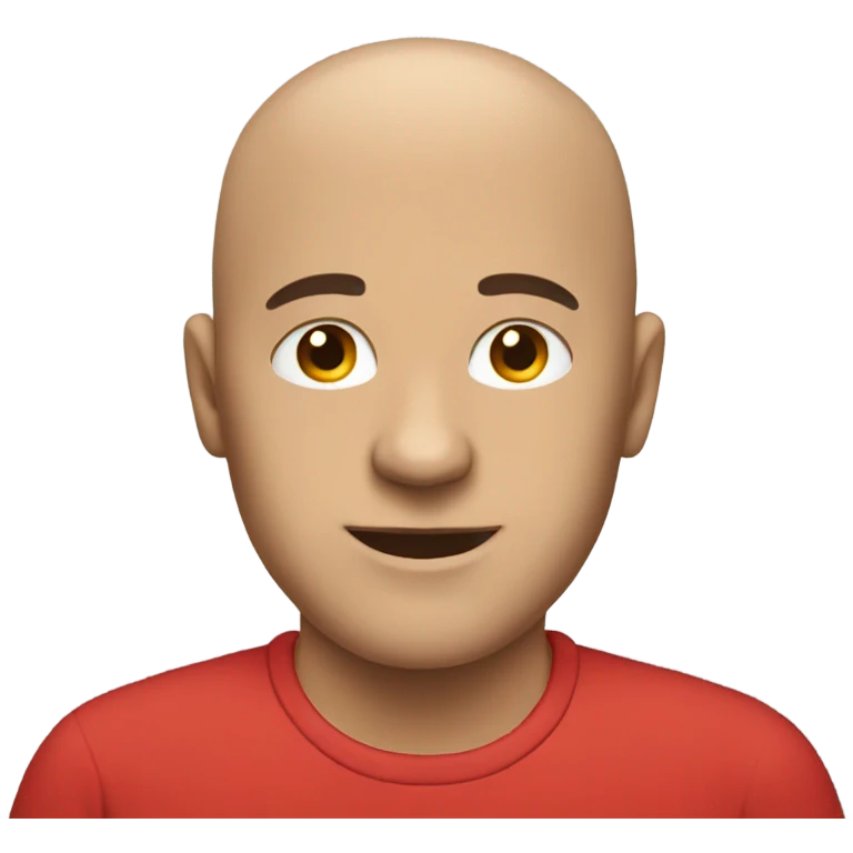 bald man in red shirt emoji