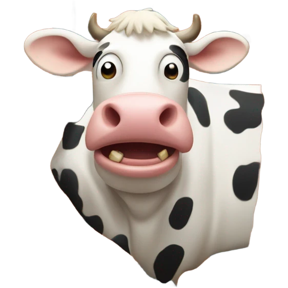 Cow eating a building emoji