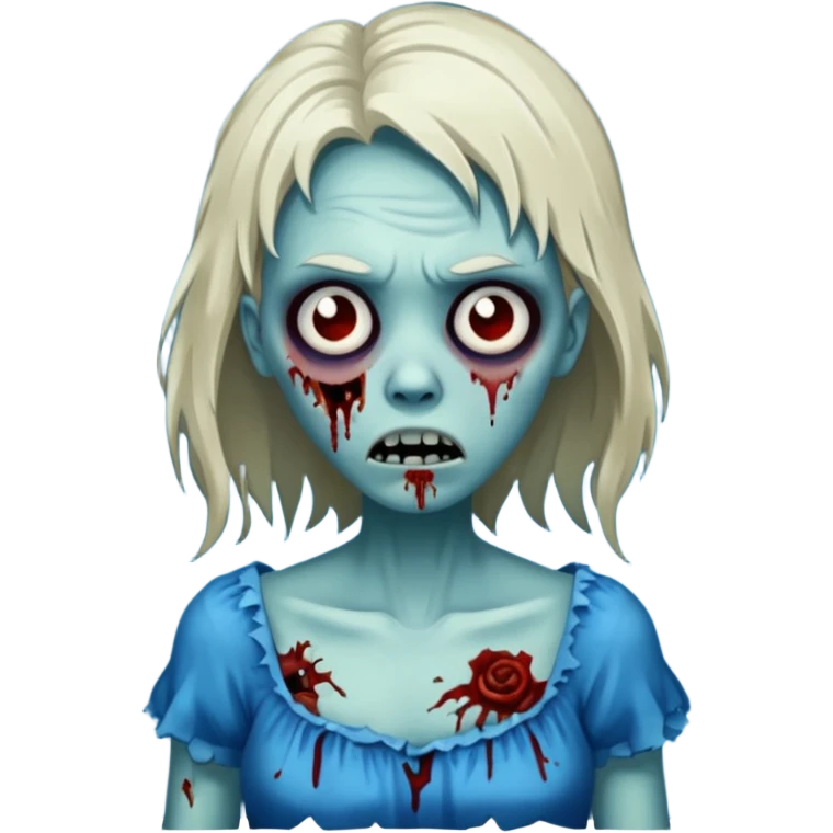 a zombie with blue dress emoji