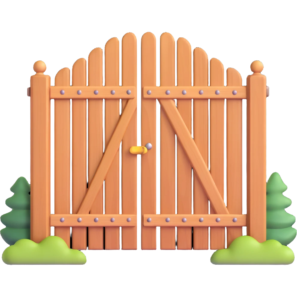 wooden fence gate door for house entrance emoji