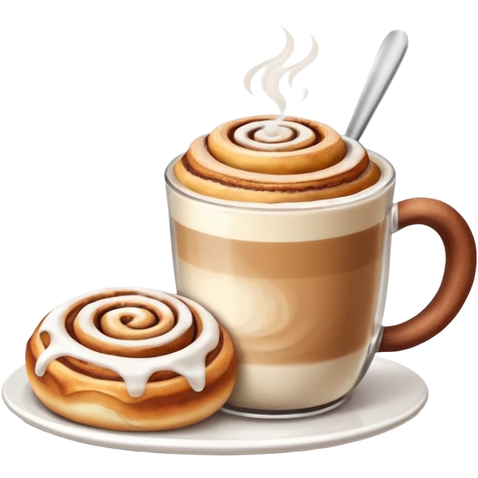Latte and cinnamon roll emoji