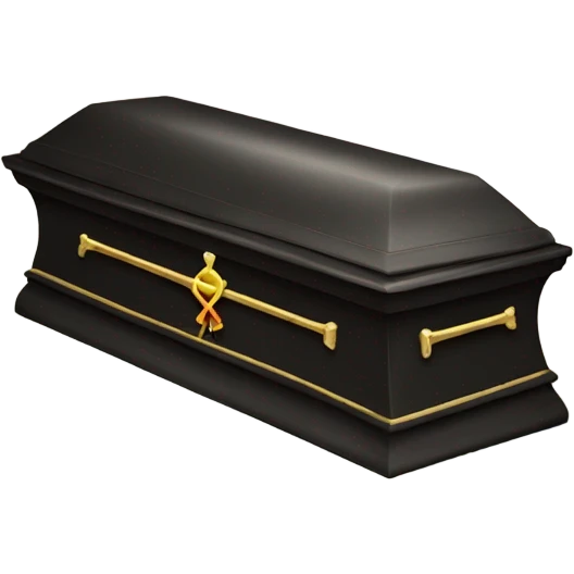 Casket with a ribbon around it emoji