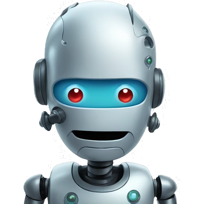 a robot thinking about a virus emoji