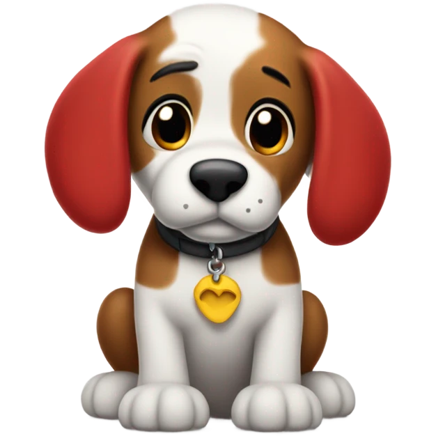 Cross between Clifford and Snoopy emoji