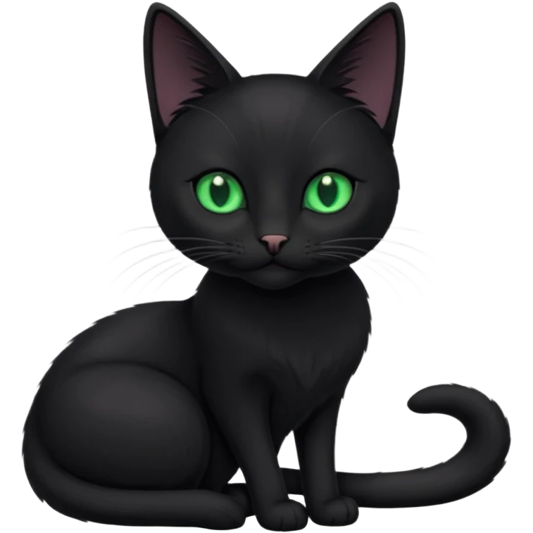 a noble black cat with a long tail emoji