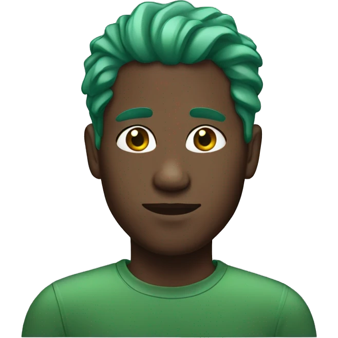 black man with green hair emoji