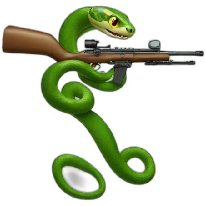 SNAKE WITH a rifle emoji