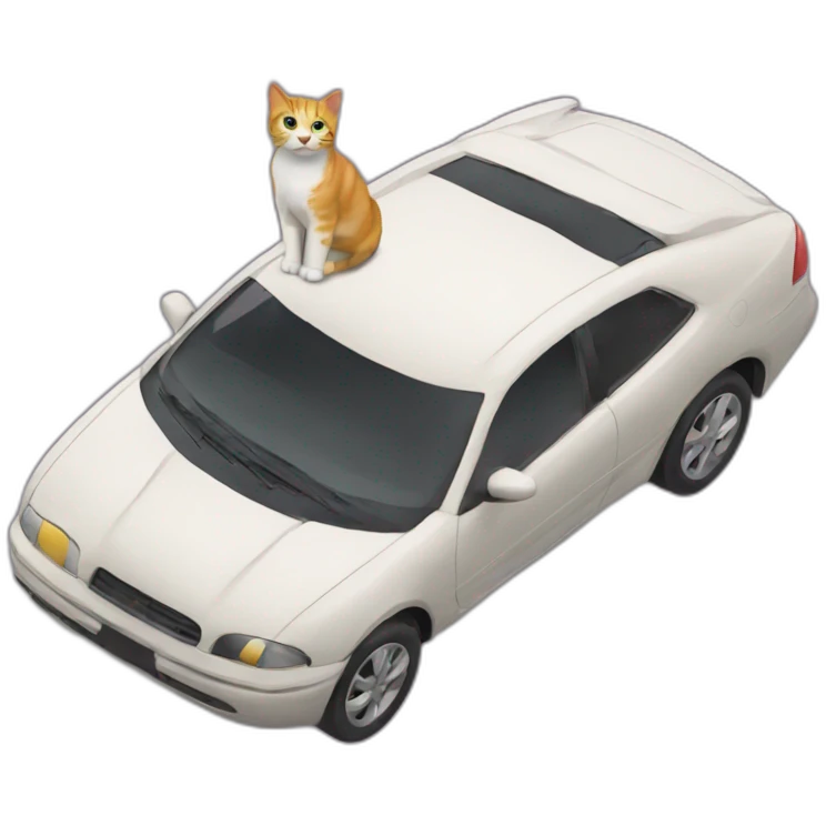A car with a cat on top of it emoji